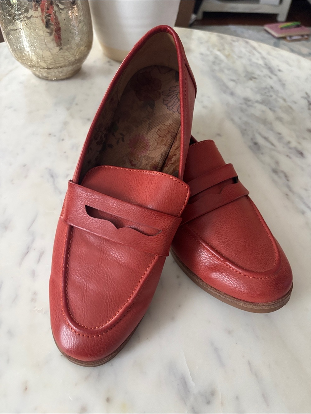 b.o.c. Burnt orange Leather Penny Loafers